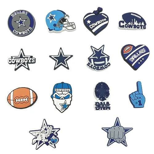 14 Pcs Football Shoe Charms for Croc Baseball Style Sports Shoe Decoration Charms for Boys Men