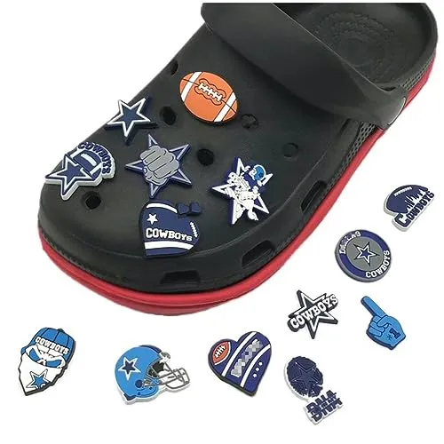 14 Pcs Football Shoe Charms for Croc Baseball Style Sports Shoe Decoration Charms for Boys Men