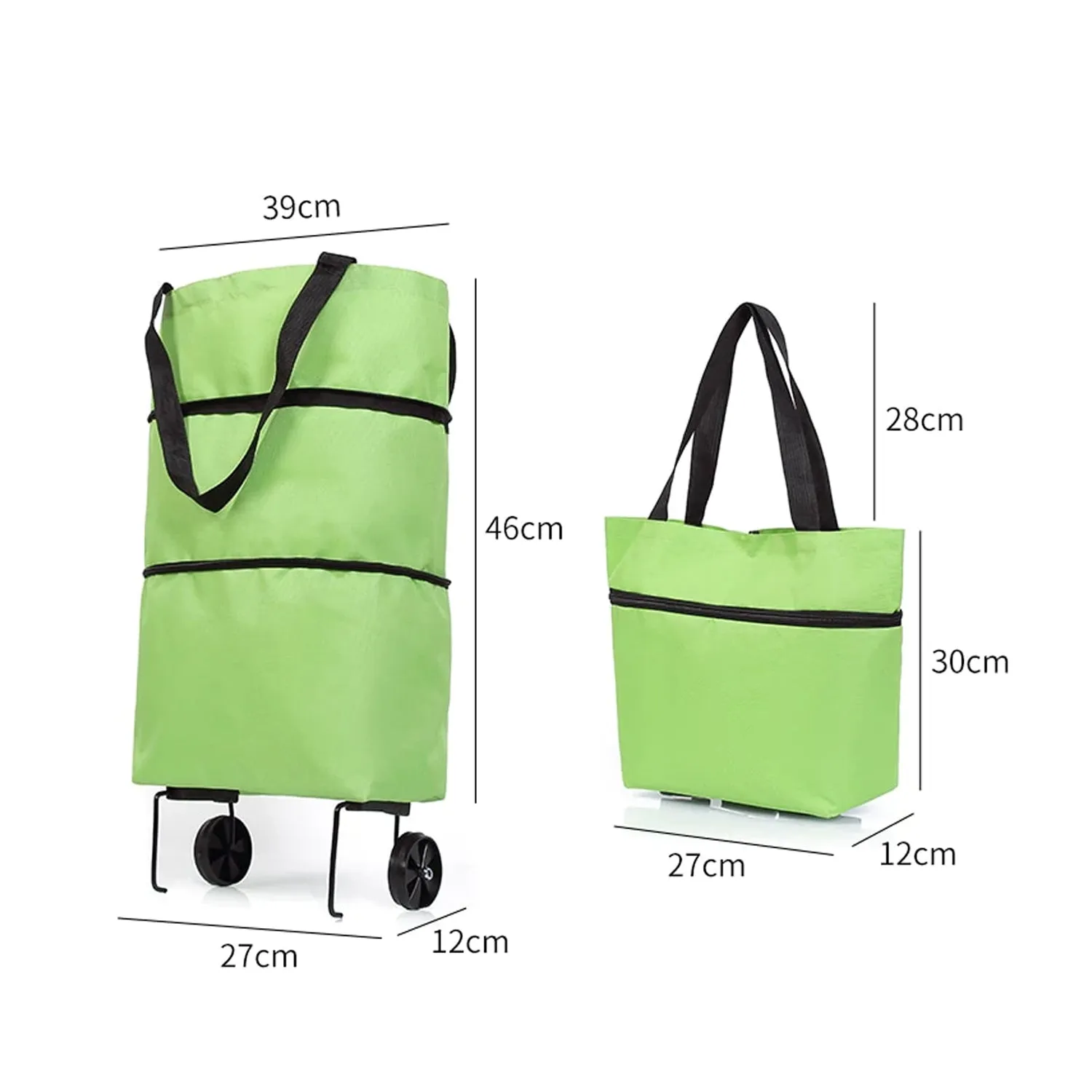 1652 Folding Cart Bags Trolley Shopping Bag For Travel Luggage