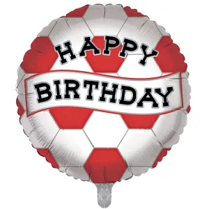 18" Red And White Football Birthday Foil Balloon