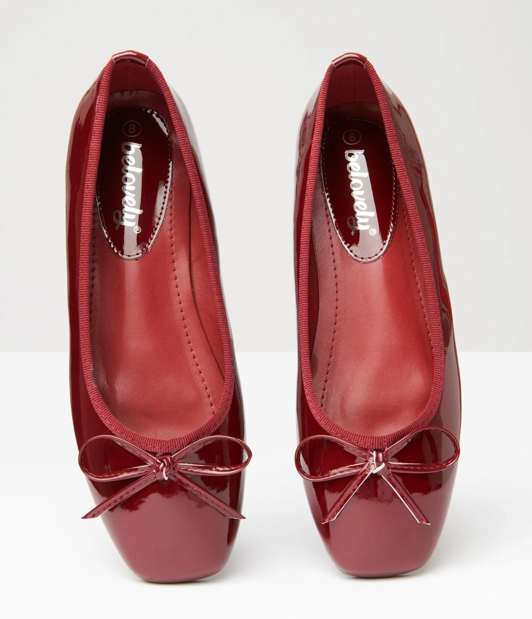 1960s Burgundy Patent Leatherette Flats