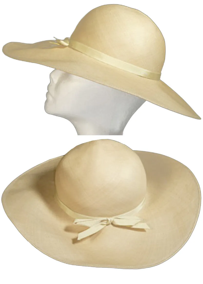 1970s Vintage Yves Saint Laurent Natural Straw Hat 21.5"