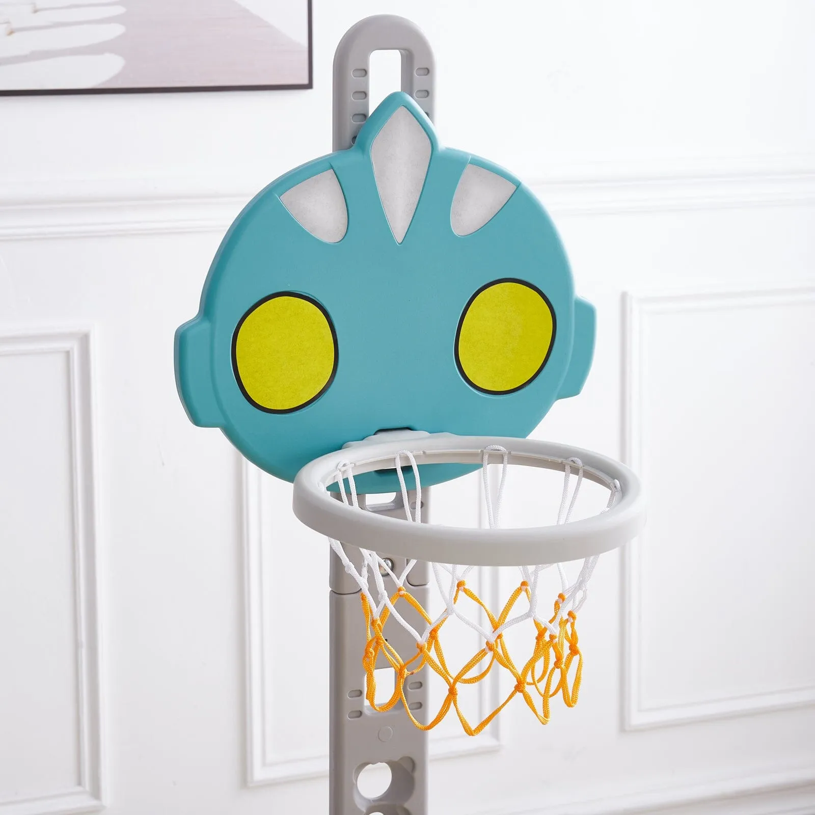 2-in-1 Adjustable Kids Basketball Hoop with Football Goal