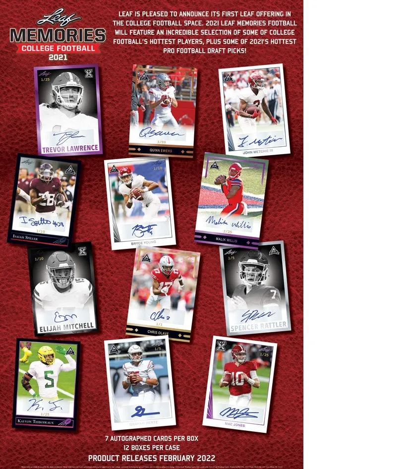 2021 Leaf Memories College Football Box