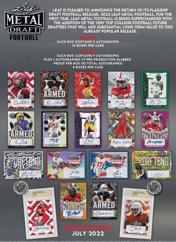 2022 Leaf Metal Draft Football Hobby Box