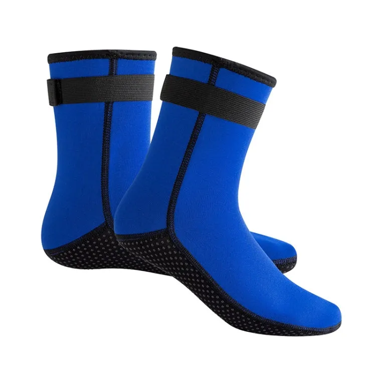 3mm Waterproof Long Beach Diving Socks Warm Non-slip Snorkeling Socks, Size: XS(Blue)