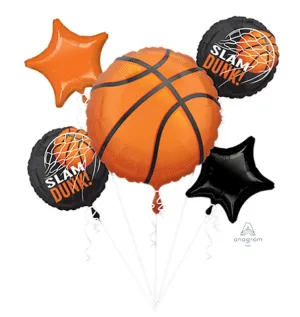 5pcs Anagram Basketball Foil Balloon Bouquet