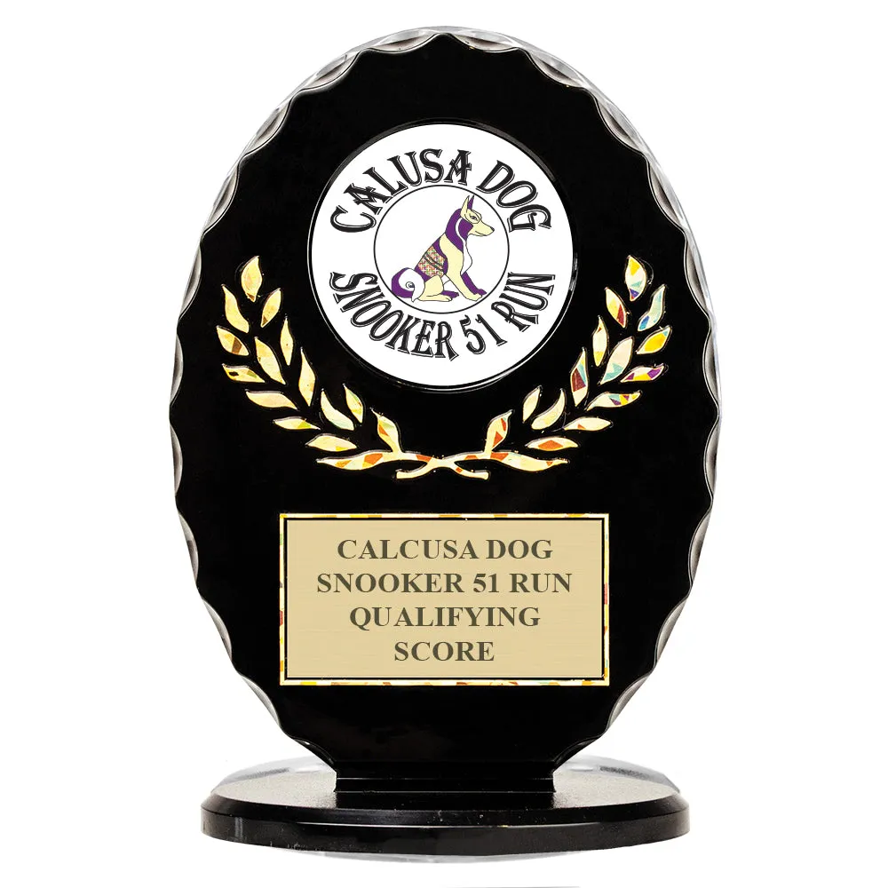 6-3/8" Black Free Standing Oval Award Trophy