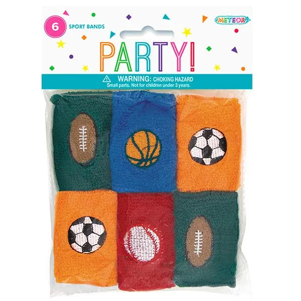 6pk Sports Wristband Party Favor