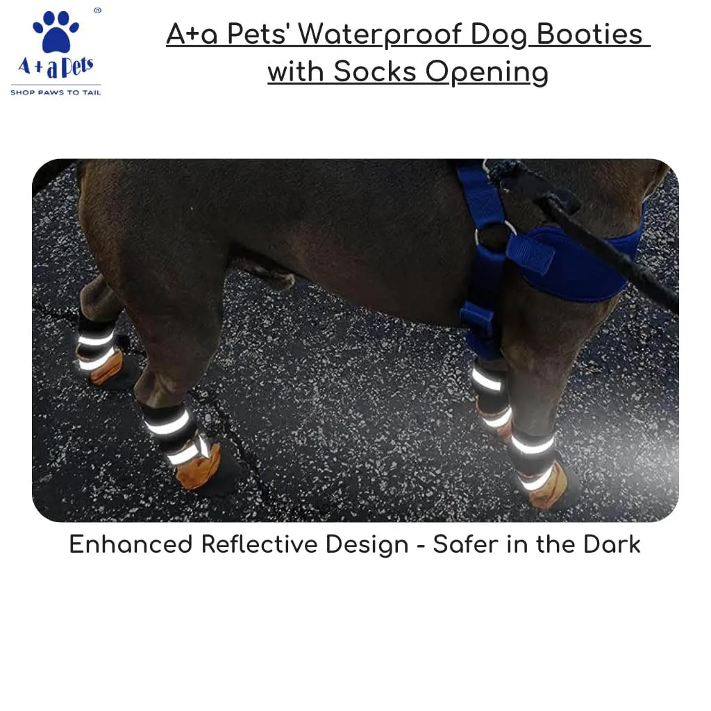 A a Pets' Premium Dog Boots for All-Weather Adventures - Blue