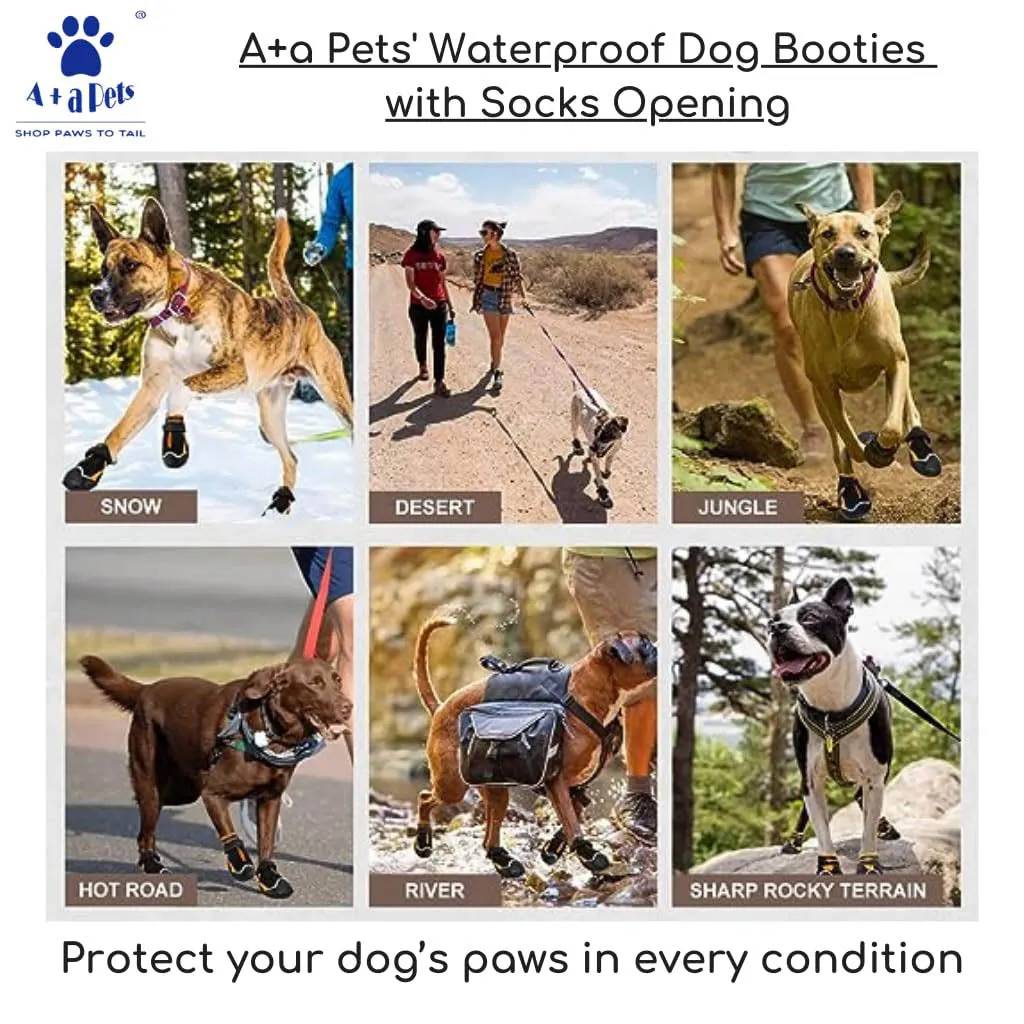 A a Pets' Premium Dog Boots for All-Weather Adventures - Blue