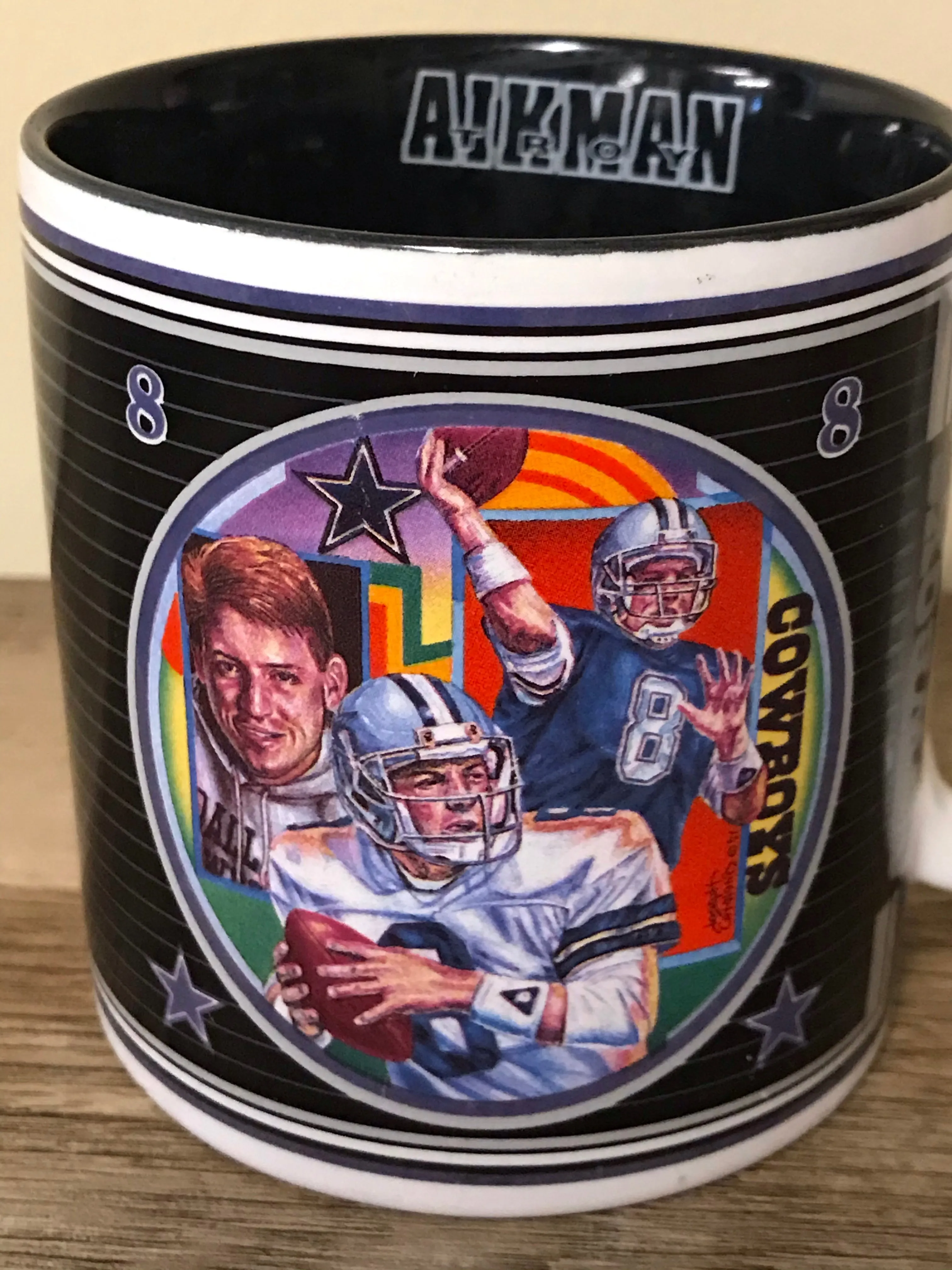 €a* Vintage NFL Dallas Cowboys Troy Aikman Ceramic Coffee Mug Cup 1993 Sports Impressions