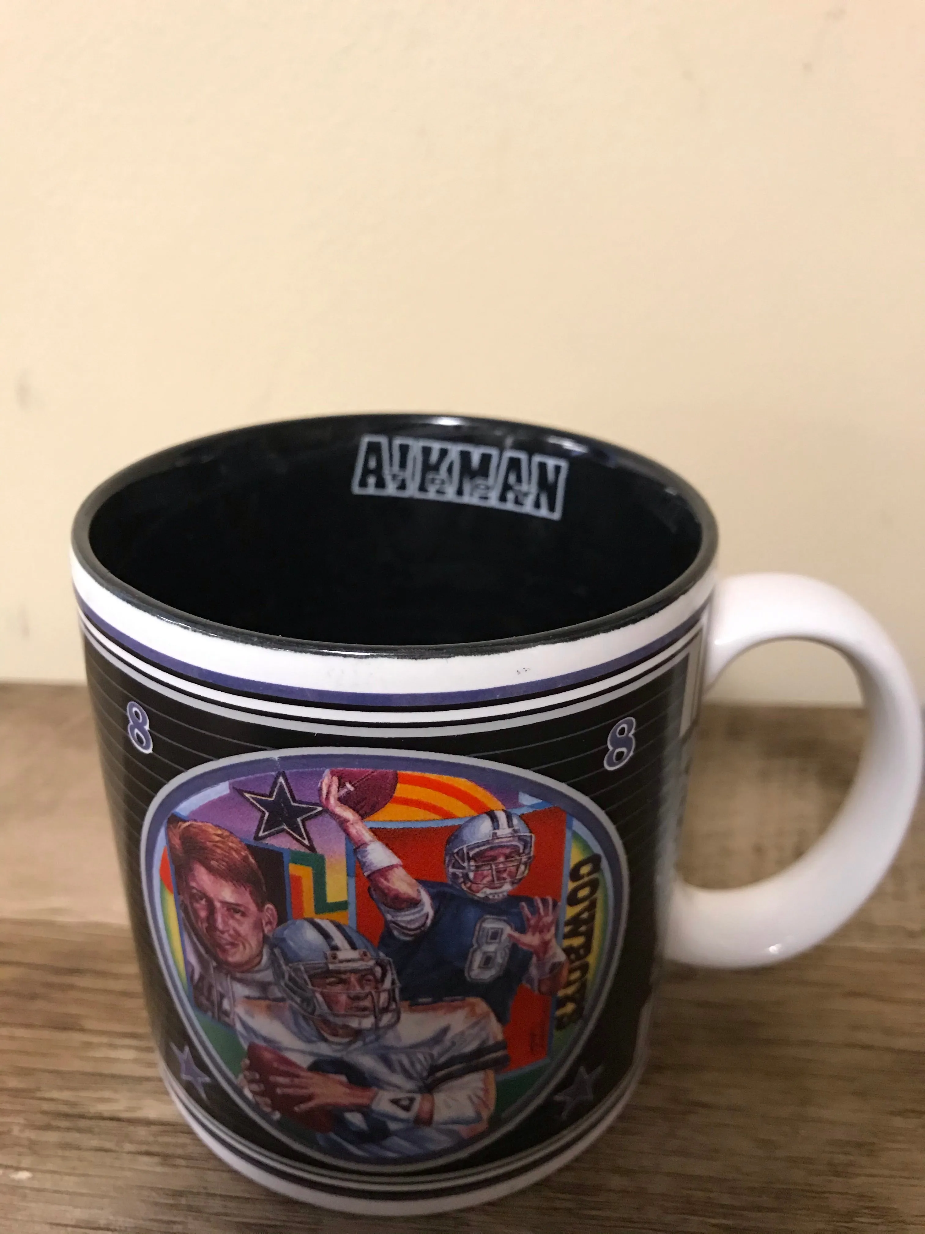 €a* Vintage NFL Dallas Cowboys Troy Aikman Ceramic Coffee Mug Cup 1993 Sports Impressions