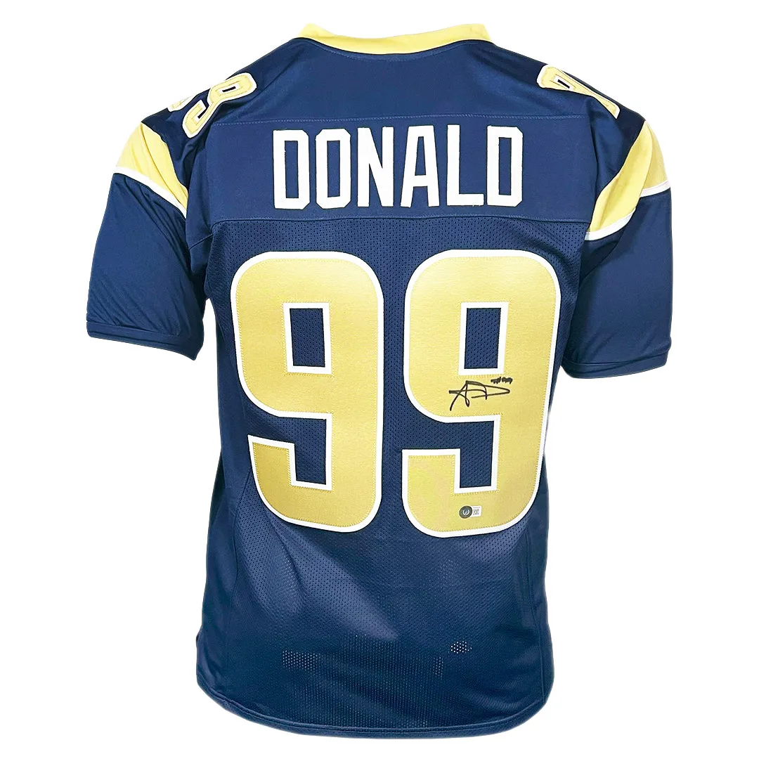 Aaron Donald Signed Los Angeles Blue Football Jersey (Beckett)