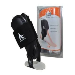 Active Ankle T2 Rigid Ankle Brace, Black, Small