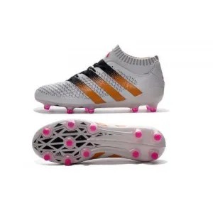 Adidas ACE 16.1 Primeknit FG/AG Soccer Cleats White Gold Black Pink