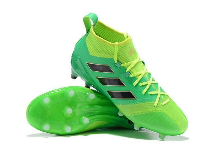 Adidas ACE 17.1 Primeknit FG Soccer Cleats Solar Core Green Black