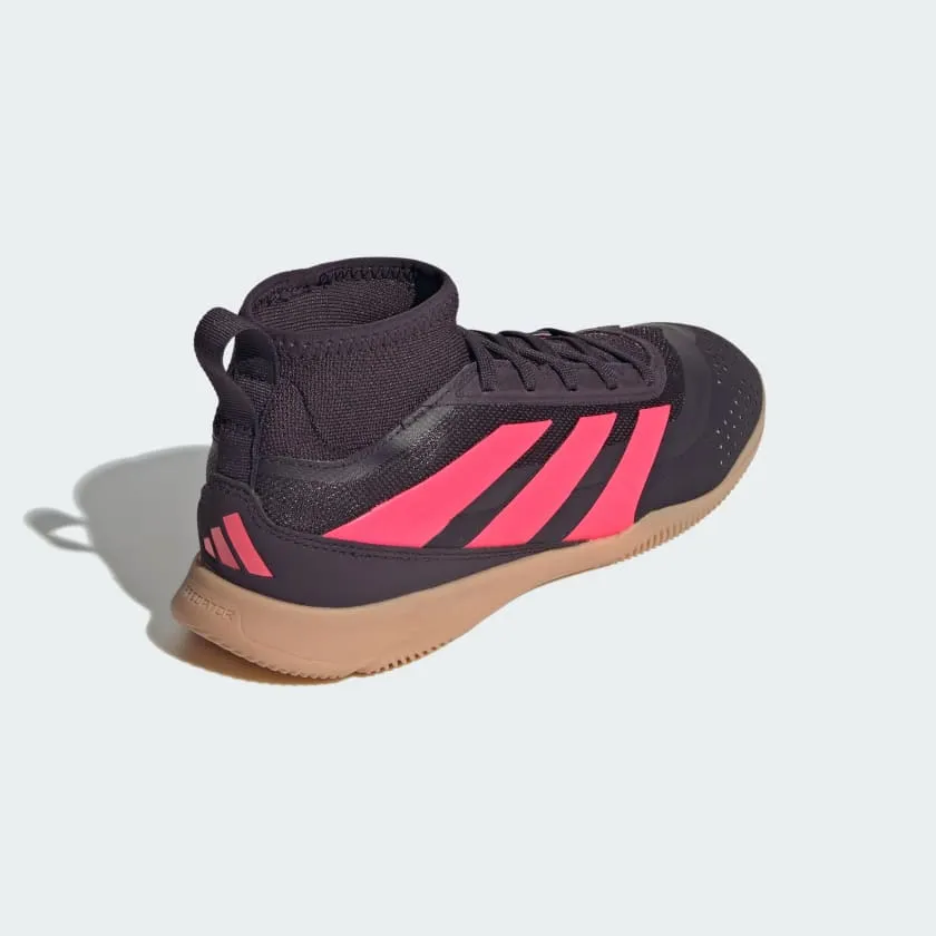 ADIDAS KID'S PREDATOR LEAGUE BLACK/GUM INDOOR FOOTBALL SHOES