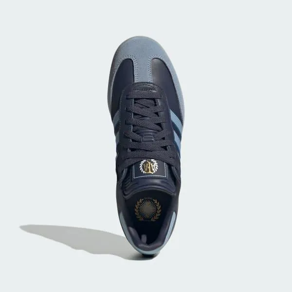 Adidas Men's Samba Argentina Indoor Soccer Shoes - Shadow Navy / Ambient Sky / Gold Metallic