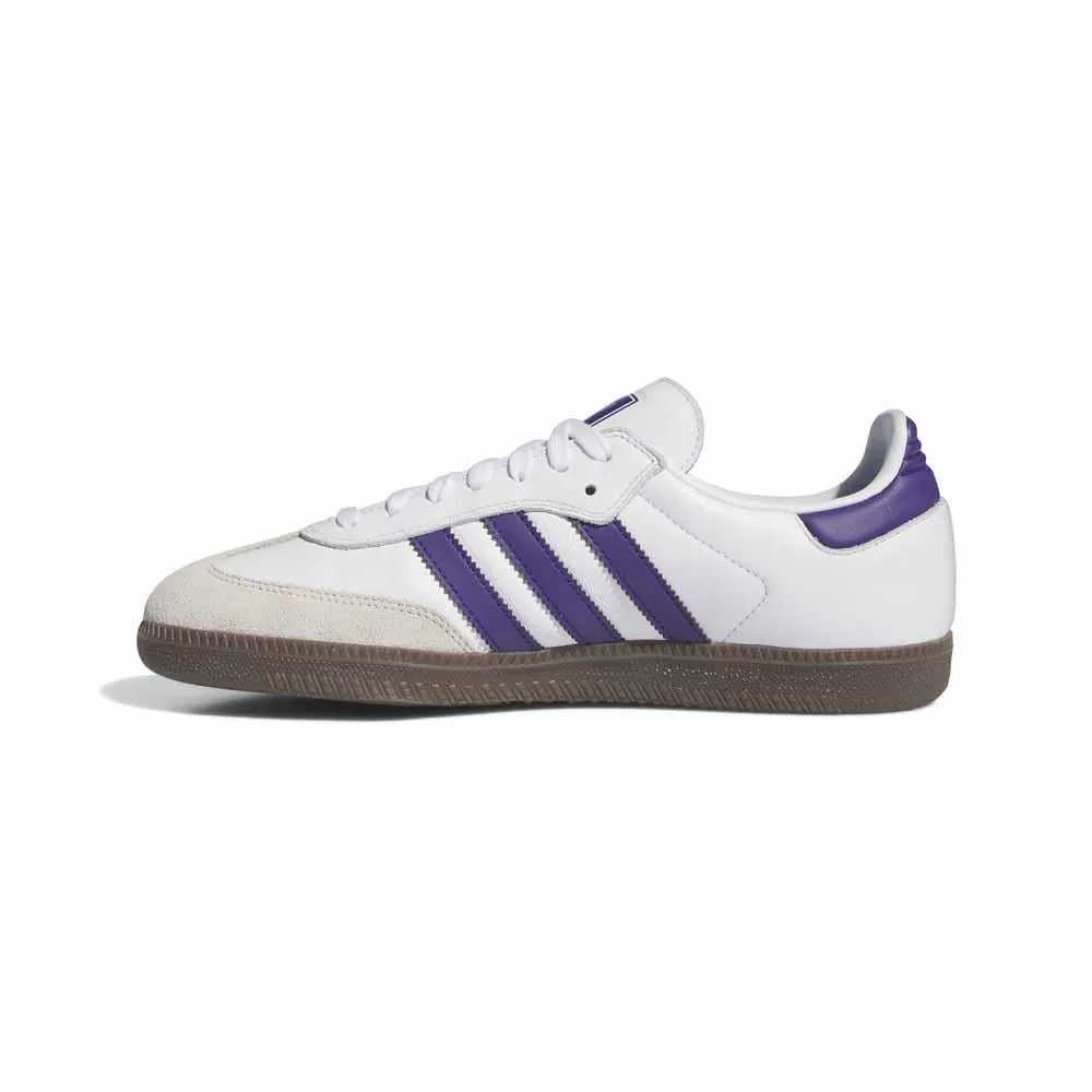 Adidas Skateboarding Samba ADV White Collegiate Purple Gold Metallic Skate Shoes