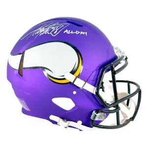 Adrian Peterson Signed All Day Inscription Minnesota Vikings Authentic Speed Full-Size Football Helmet (Beckett)