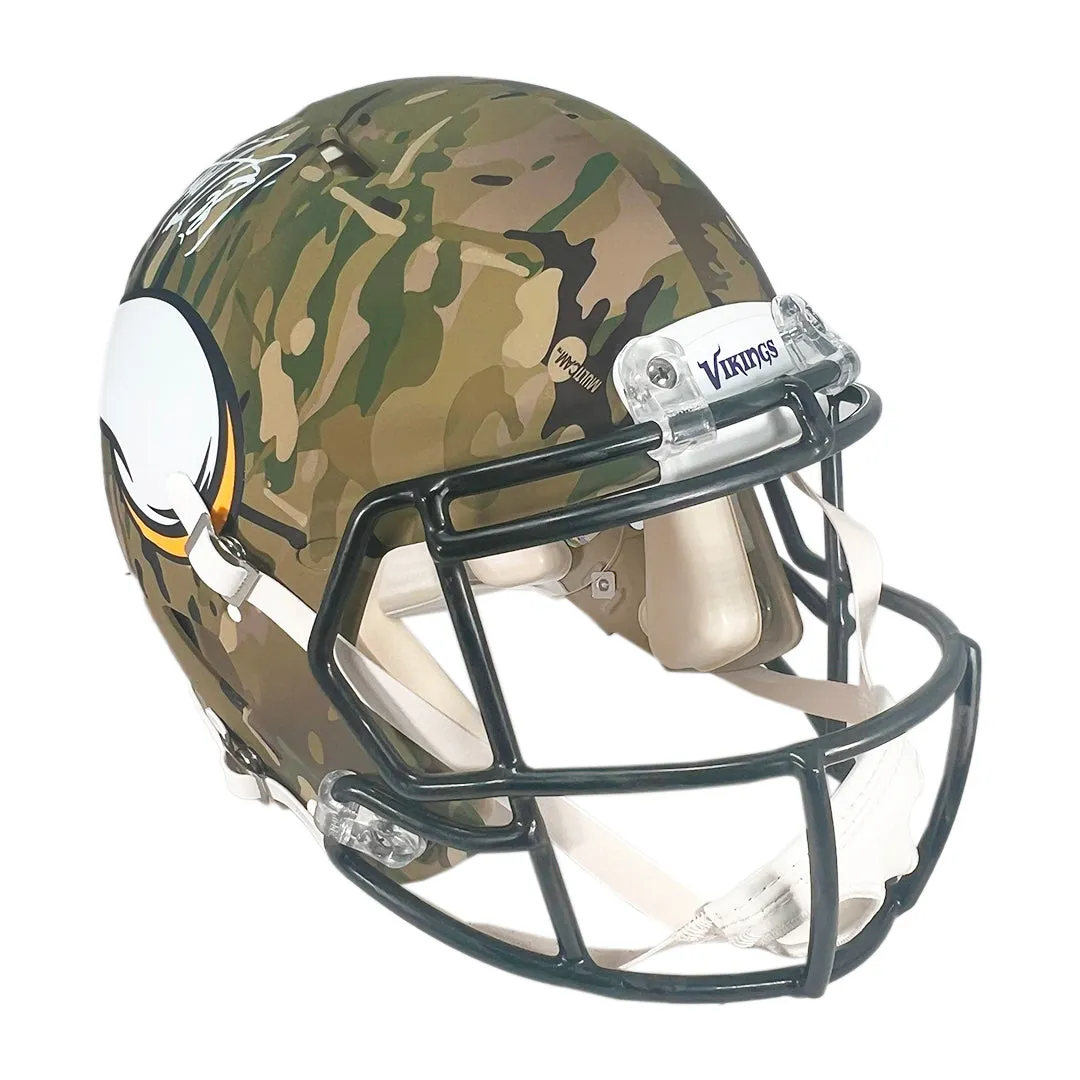 Adrian Peterson Signed Minnesota Vikings Camo Authentic Speed Full-Size Football Helmet (Beckett)