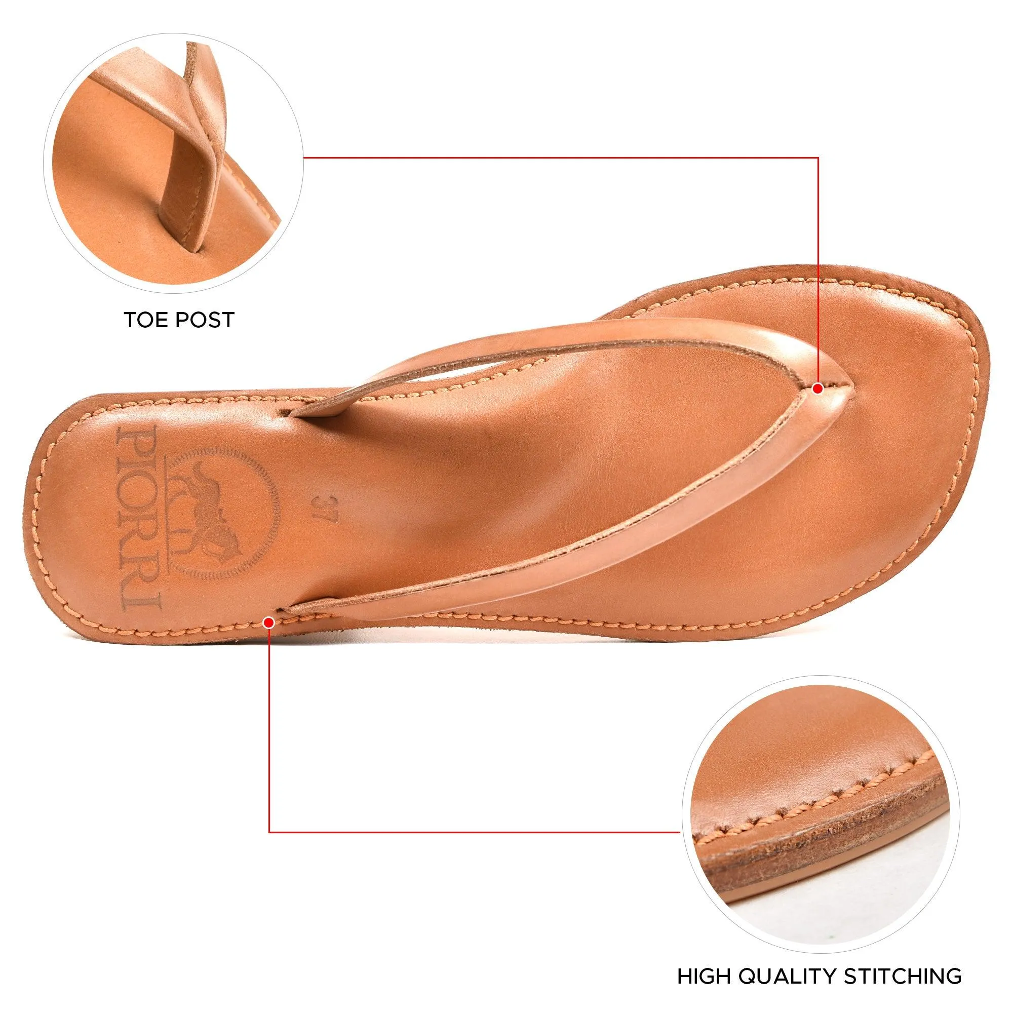 Aerothotic Aeris Women's Genuine Leather Summer Casual Comfort Flat Slide Sandals - PL3293