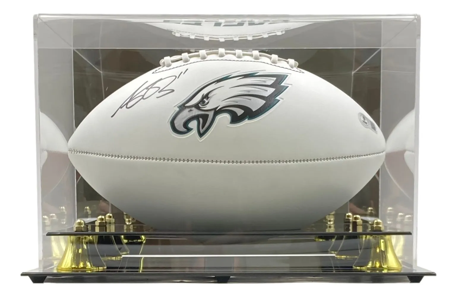 AJ Brown Signed Philadelphia Eagles Logo Football BAS w/ Case