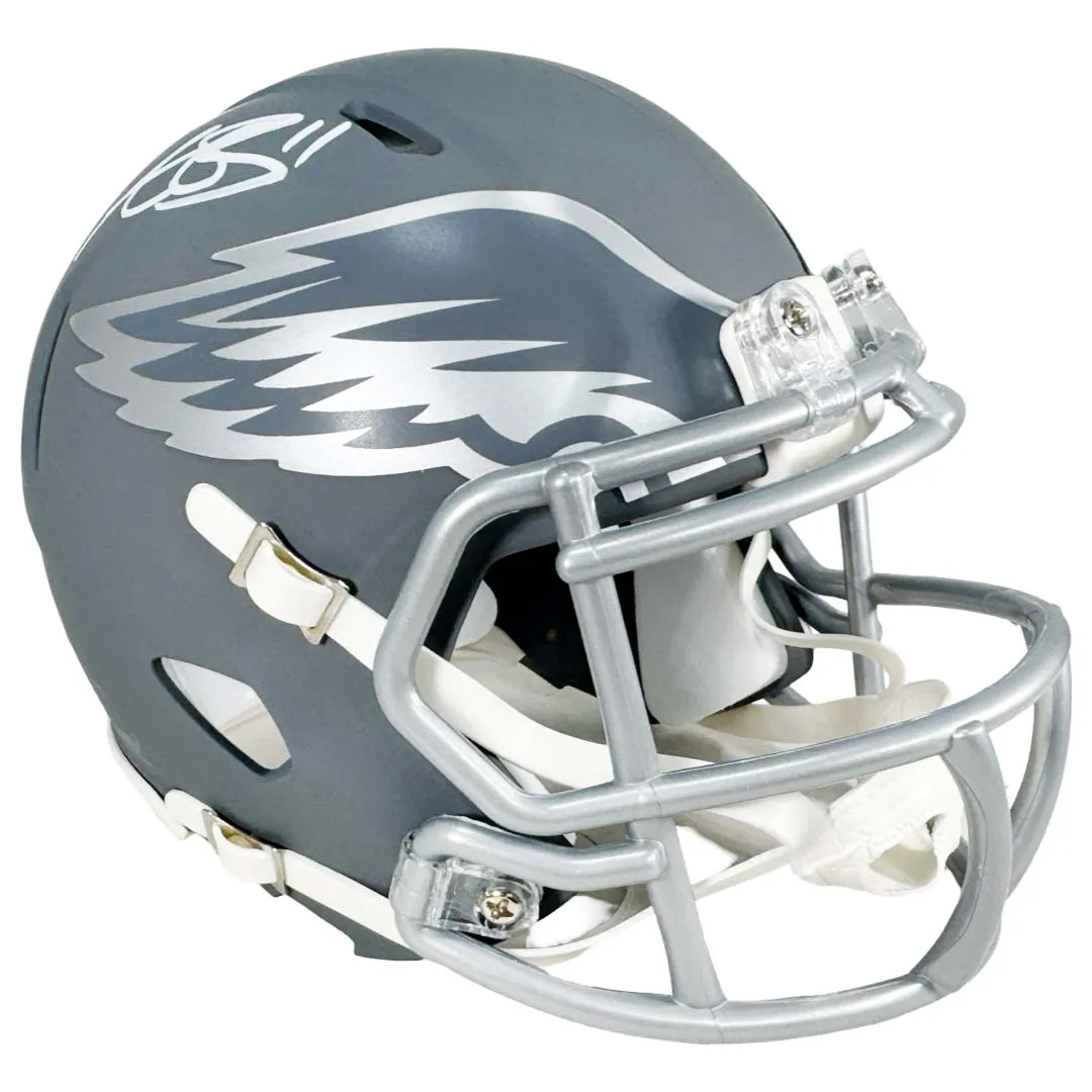 AJ Brown Signed Philadelphia Eagles Slate Alternate Speed Mini Football Helmet (Beckett)