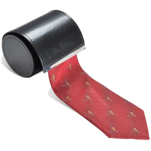 ALAN PAINE Ripon Silk Tie - Standing Pheasant Design - Red