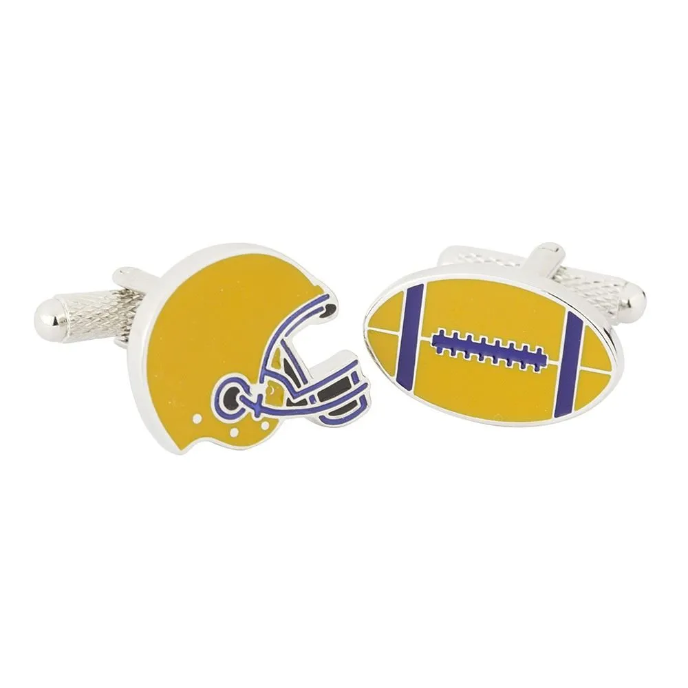 American Football Helmet & Ball Cufflinks