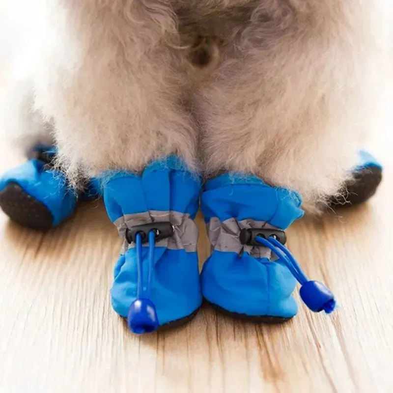 AnniePaw 4 Pcs Anti-Skid Puppy Shoes - Soft-Soled Winter Boots