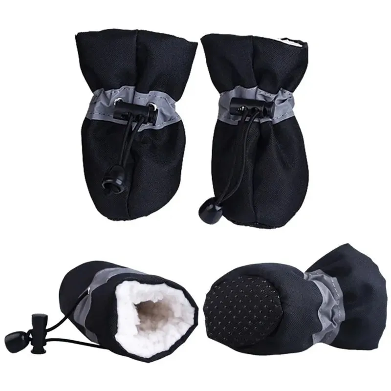 AnniePaw 4 Pcs Anti-Skid Puppy Shoes - Soft-Soled Winter Boots