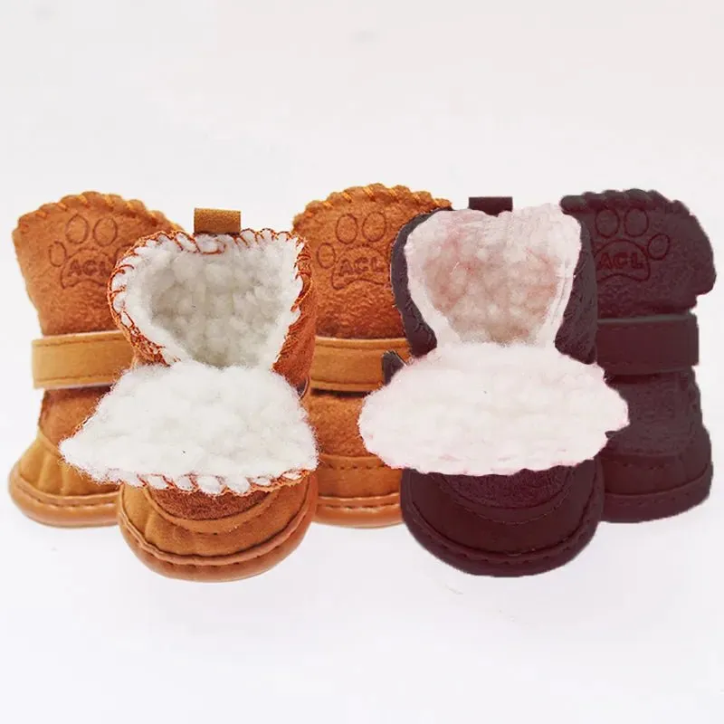 AnniePaw 4 Pcs Winter Dog Shoes - Non-Slip Comfortable Boots