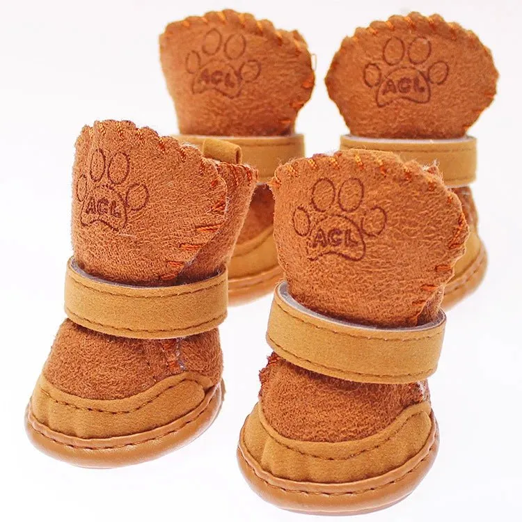 AnniePaw 4 Pcs Winter Dog Shoes - Non-Slip Comfortable Boots