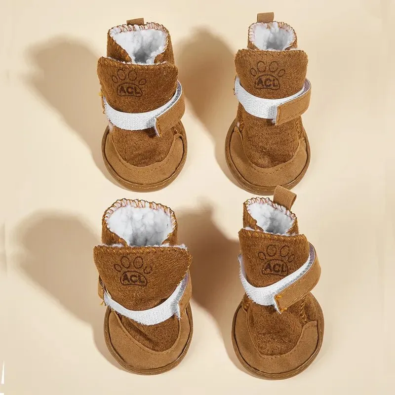 AnniePaw 4 Pcs Winter Dog Shoes - Non-Slip Comfortable Boots