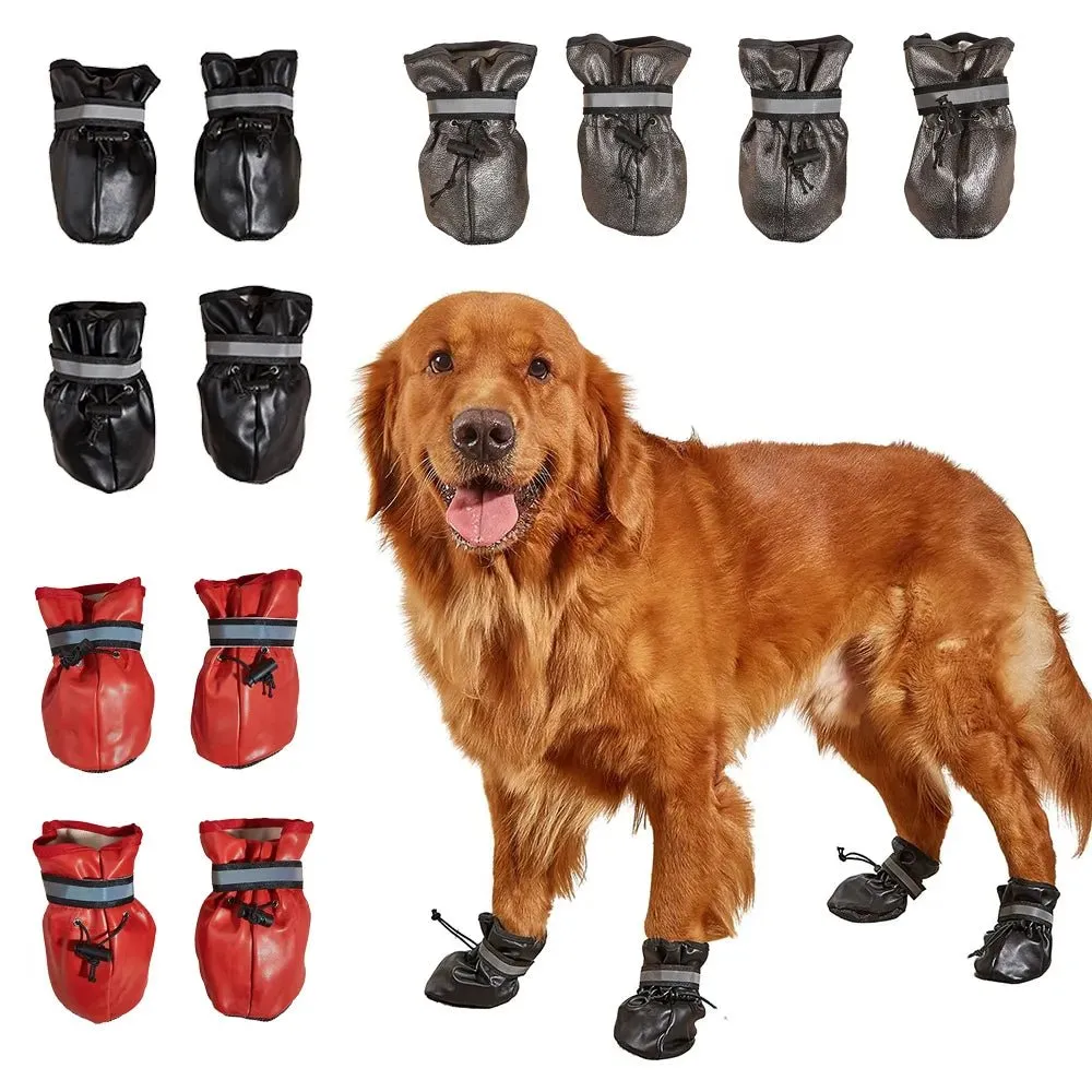 AnniePaw Dog Shoes for Large Dogs - Waterproof Reflective Boots