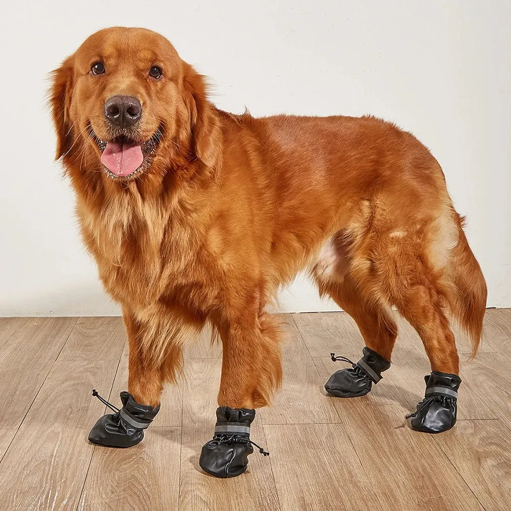 AnniePaw Dog Shoes for Large Dogs - Waterproof Reflective Boots