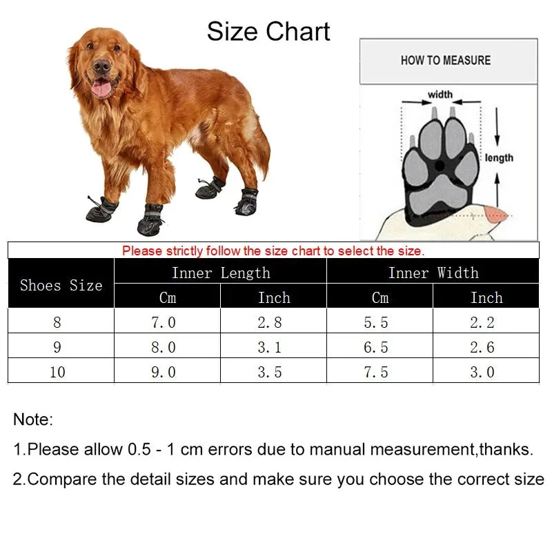 AnniePaw Dog Shoes for Large Dogs - Waterproof Reflective Boots