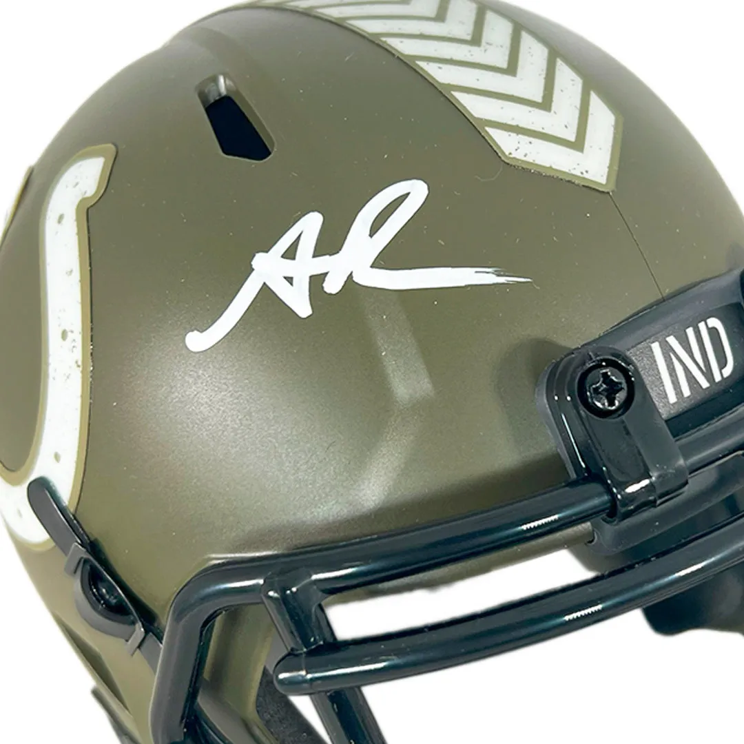 Anthony Richardson Signed Indianapolis Colts Salute to Service Speed Mini Football Helmet (JSA)