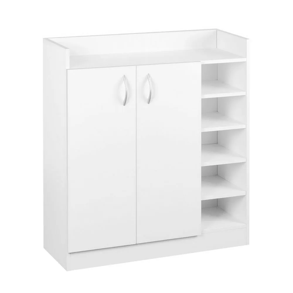 Artiss Shoe Rack Cabinet 21 Pairs Adjustable Shelves White Clair