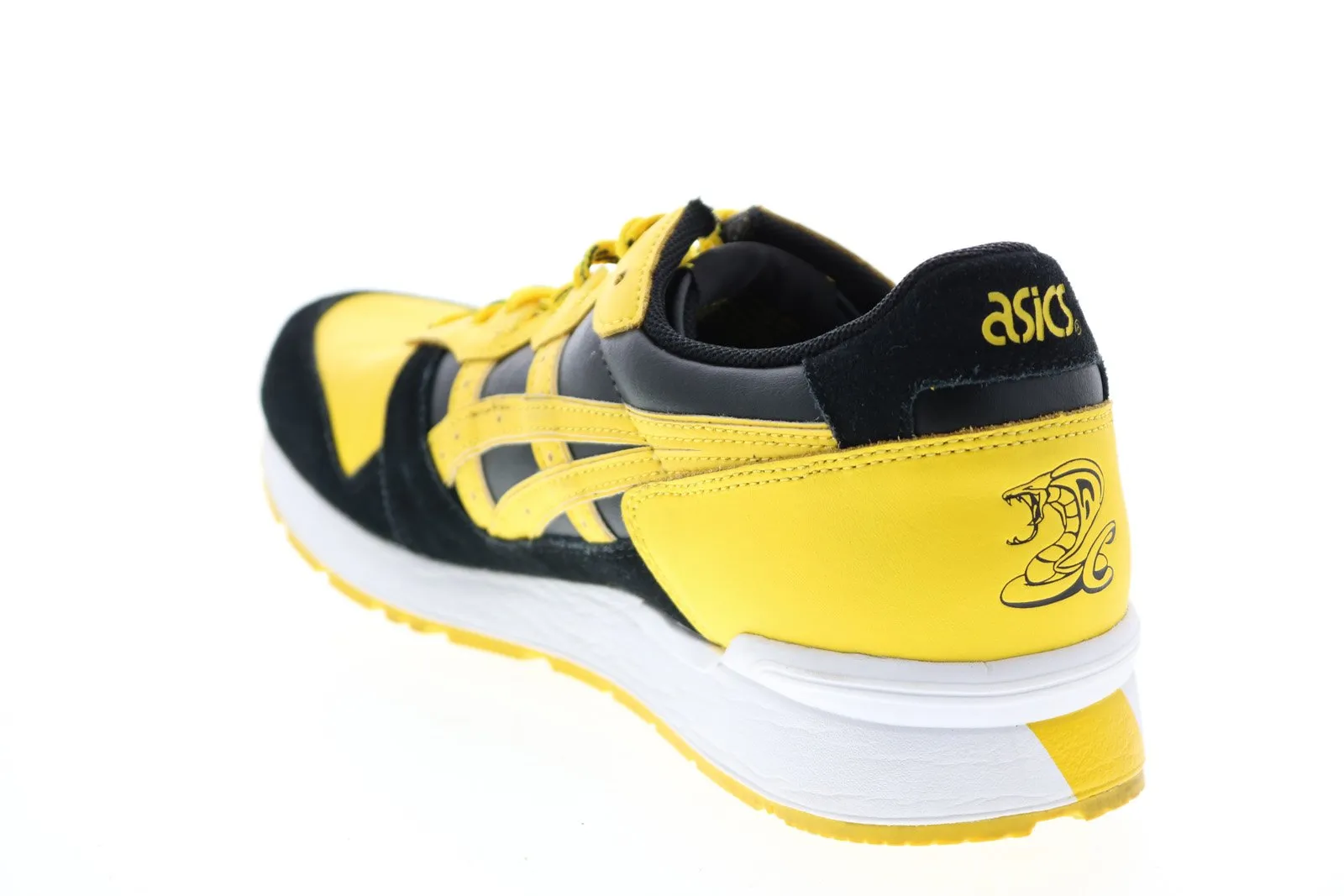 Asics AS41 Mens Yellow Leather Lace Up Lifestyle Sneakers Shoes