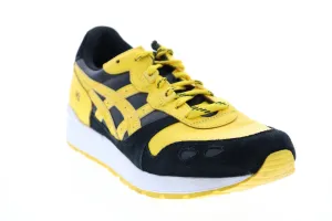 Asics AS41 Mens Yellow Leather Lace Up Lifestyle Sneakers Shoes