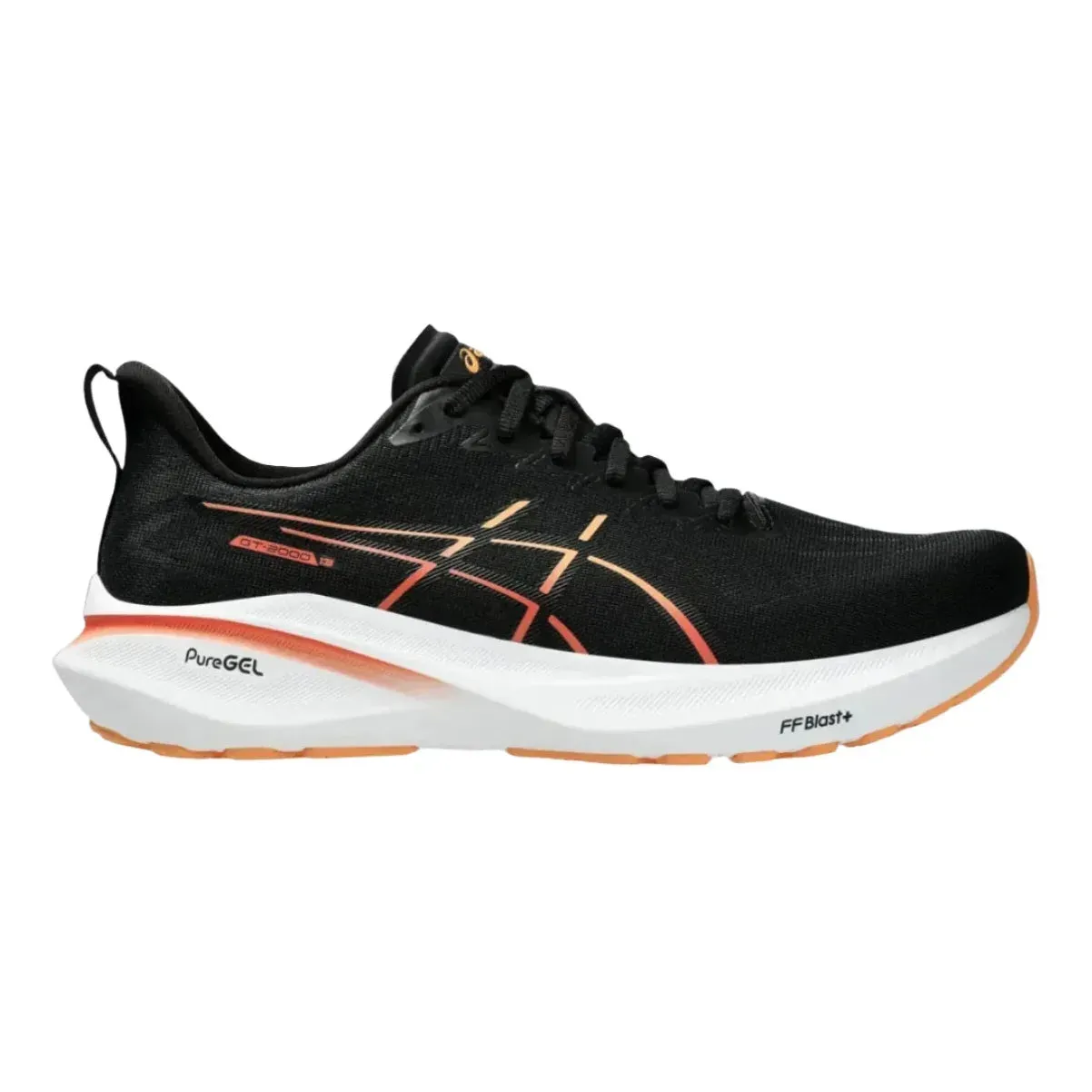 ASICS  Men's GT-2000 13 Black/Faded Orange Running Shoes