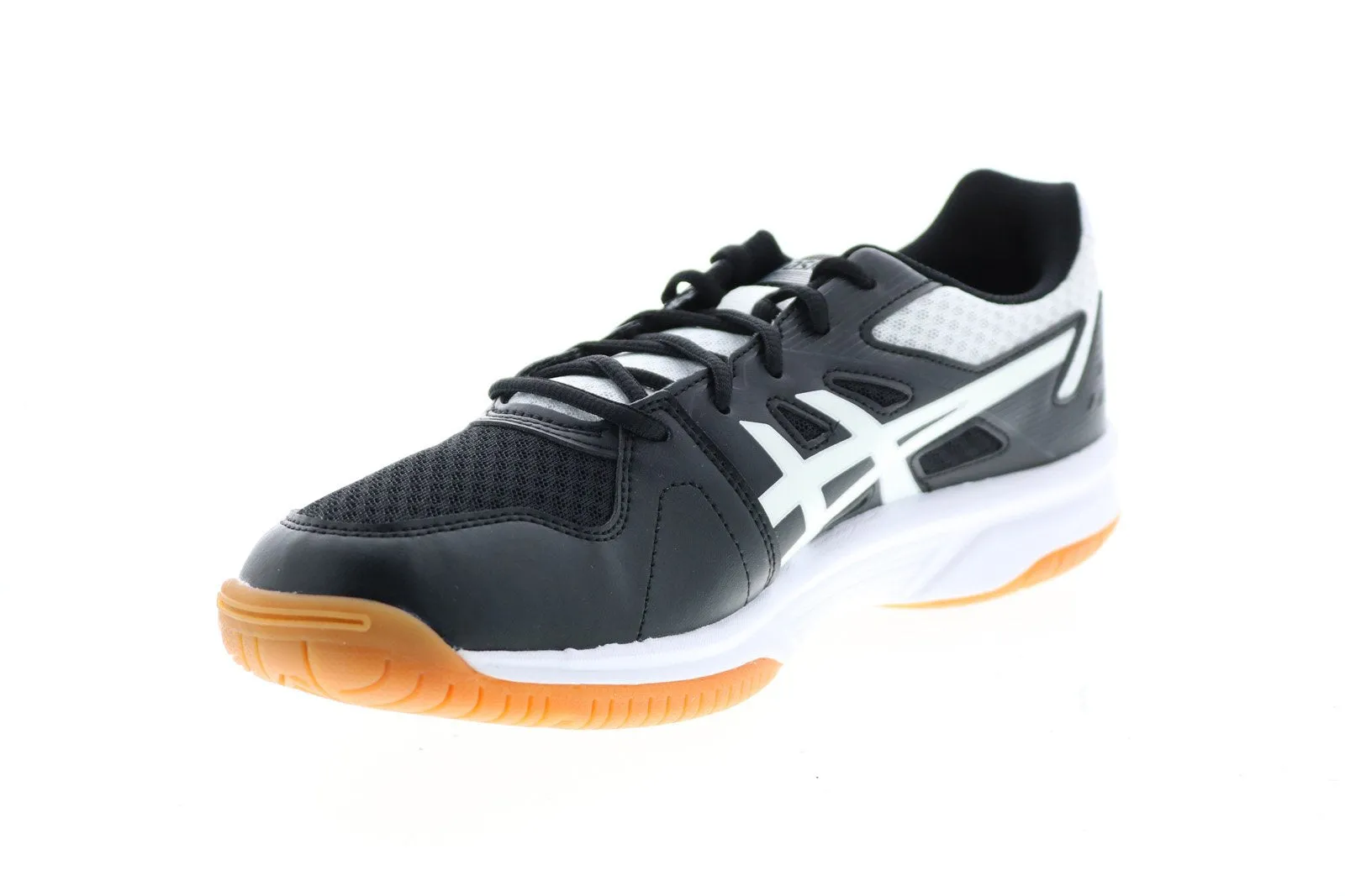 Asics Upcourt 3 1072A031-011 Mens Black Mesh Lace Up Athletic Volleyball Shoes