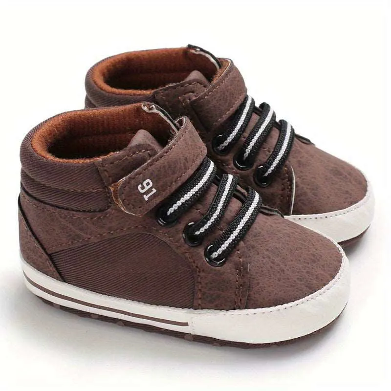 Baby Boys Lightweight Hook Loop Non Slip First Walker Sneaker Boots