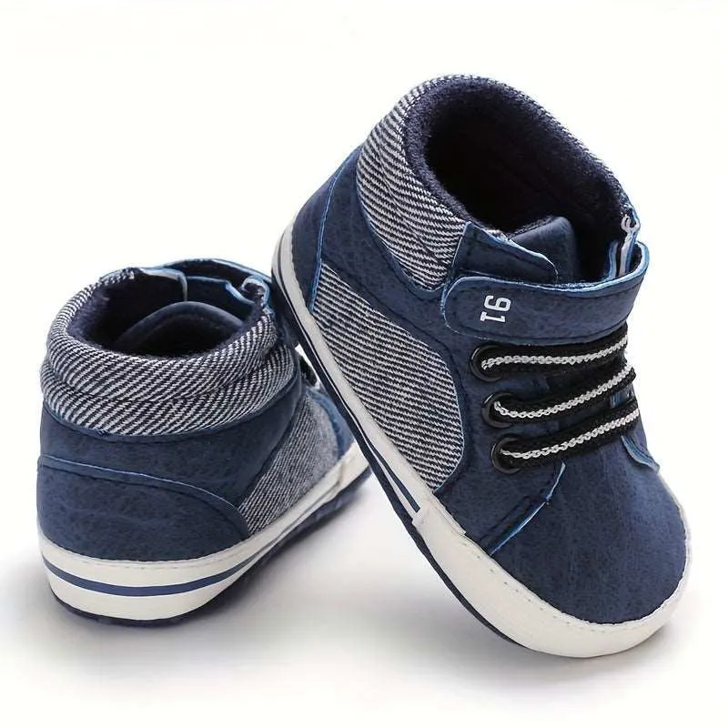 Baby Boys Lightweight Hook Loop Non Slip First Walker Sneaker Boots