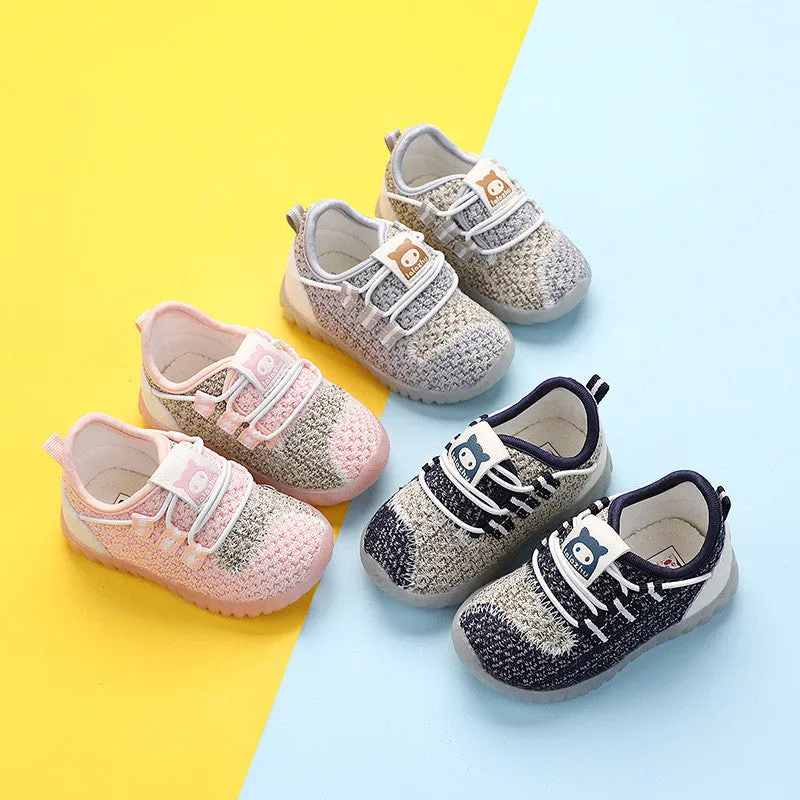 Baby Soft-Soled Toddler Shoes, Boys Flying Woven Coconut Sneakers, Girls, Baby Mesh Shoes