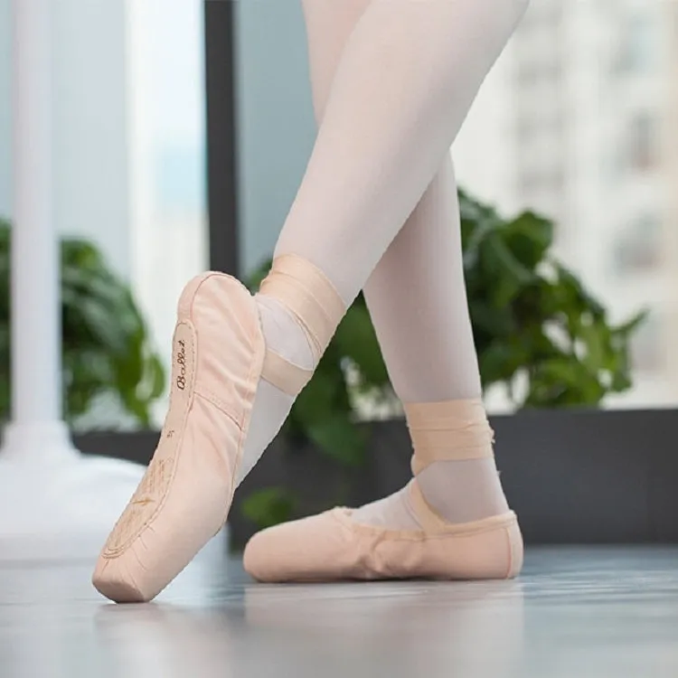 Ballet Lace Pointe Shoes Professional Flat Dance Shoes, Size: 33(Satin   Silicone Case)