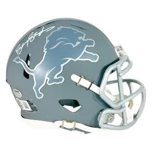 Barry Sanders Signed Detroit Lions Slate Alternate Speed Mini Football Helmet (Beckett)